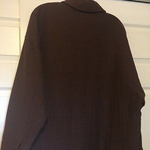 Women’s brown Zara over size long sleeve shirt size M